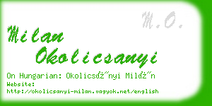 milan okolicsanyi business card